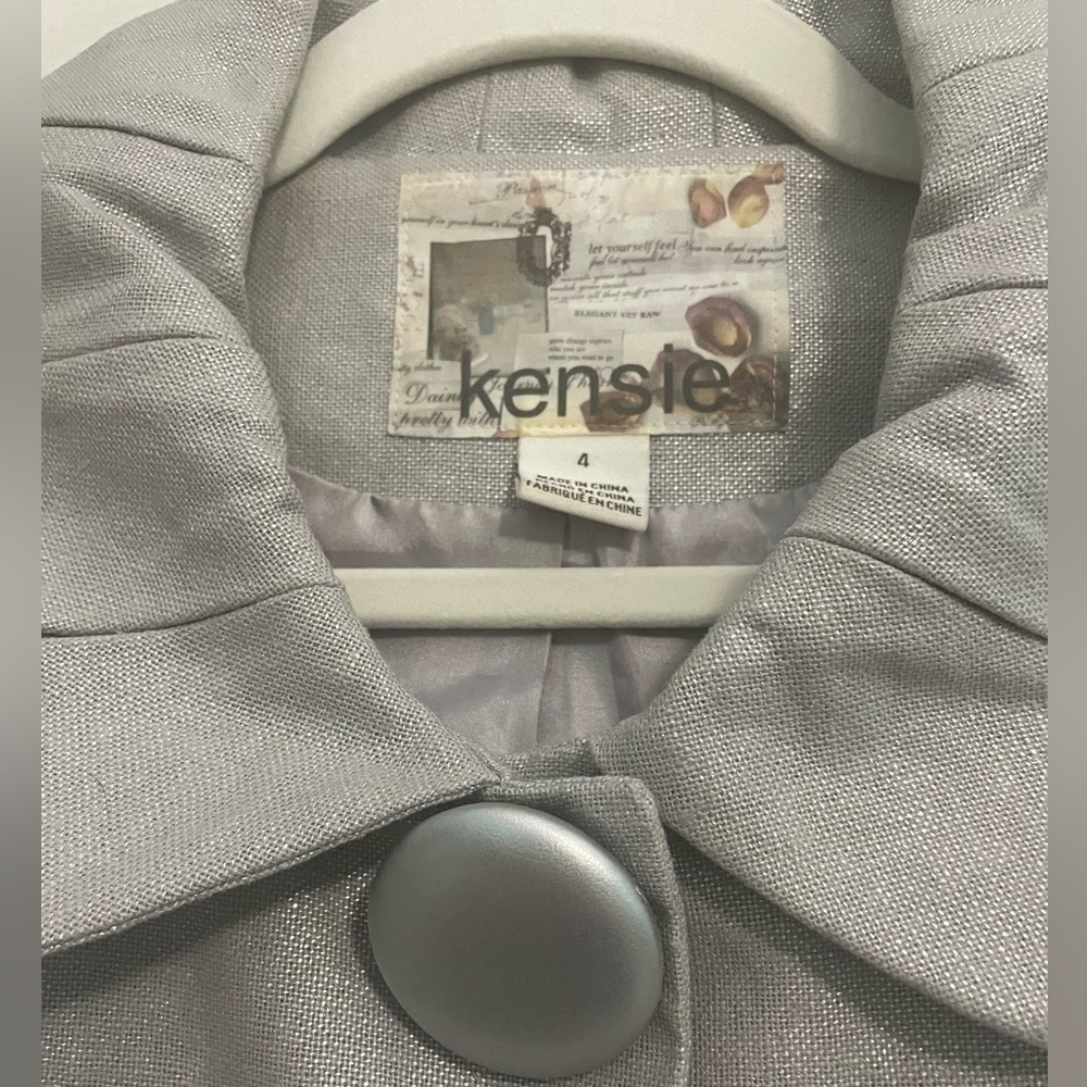 Kensie Silver Metallic Coat - Picture 4 of 5
